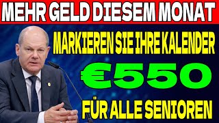 Zusätzliche 550 € Rente Kommt morgen für Empfänger der gesetzlichen Rentenversicherung Senioren an [upl. by Pelagi781]