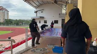 Big Truss Backdrop setup for Hari Sukan at INSPEN [upl. by Ludwig614]