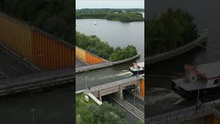 Boat spotting in the Veluwemeer Aquaduct 33 shorts engineering netherlands boating [upl. by Louls]