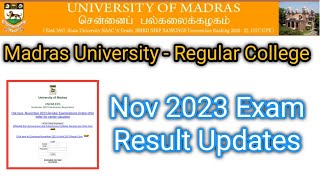 Nov 2023 Exam Result Updates • Madras University Regular College Updates • Result எப்ப வரும் [upl. by Annohs]