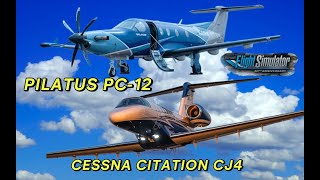 LIVECESSNA CITATION CJ4 amp THE PILATUS PC12FULL TUTORIAL FLIGHT REVIEWMSFS 2020MAYBE ASMR [upl. by Ellenig870]