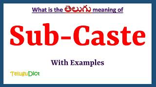 Sub Caste Meaning in Telugu  Sub Caste in Telugu  Sub Caste in Telugu Dictionary [upl. by Amr659]