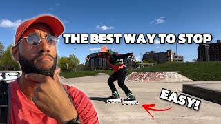 How To Stop On Rollerblade Power Stop for beginners [upl. by Ekenna]