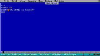 Qbasic Programming in Hindi PRINT STATEMENT IN QBASIC PART 2 [upl. by Suivat]