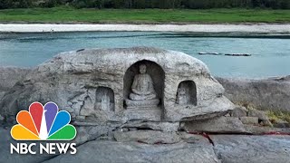 Receding Waters Of Chinas Yangtze River Reveals Ancient Buddhist Statues [upl. by Yot]