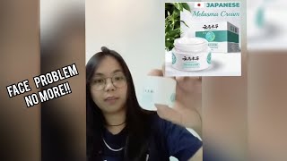 Japanese melasmaCream 💯�fective remove dark spotpimplesmelasma at nag lalight din po ung skin [upl. by Sherrie267]