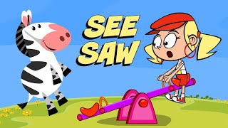 Kids songs  SEE SAW by Preschool Popstars  cartoon childrens music video with animals and pirates [upl. by Rey618]