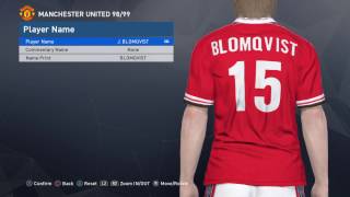 J Blomqvist PES 2017 face amp stats Manchester United 9899 [upl. by Pritchard517]