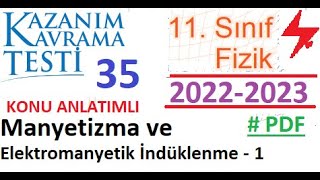 11 Sınıf  Fizik  Kazanım Testi 35  Manyetizma ve Elektromanyetik İndükleme 1  MEB  2022 2023 [upl. by Adnopoz]