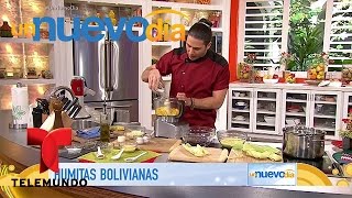 Receta de cocina el Chef James prepara humitas bolivianas  Un Nuevo Día  Telemundo [upl. by Inatsed]