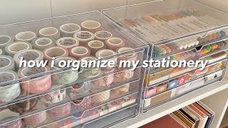 organize my stationery with me 🌟  unboxing new stationery amp lots of washi tapes [upl. by Grissom]