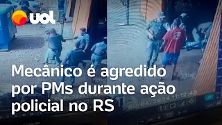 PMs agridem mecânico durante abordagem em Cruz Alta vídeo mostra momento [upl. by Yllier672]