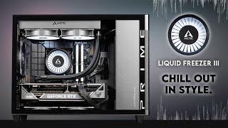 Cool Powerful amp Beautiful The Arctic Liquid Freezer III is Here  ASUS Prime AP201 Gaming PC Build [upl. by Yeliac]