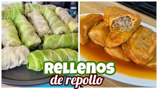 COMO HACER RELLENOS DE REPOLLO CON CARNE DE CERDO PASO A PASO [upl. by Ailiec643]