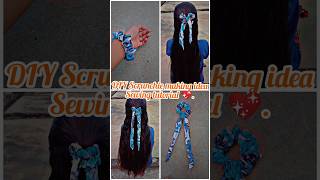 How to make scrunchies at home with rubber band  DIY Scrunchies making tutorial  shorts viral [upl. by Bertilla196]