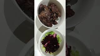 Wine fried beef and simple beetroot salad [upl. by Renruojos]