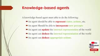 Artificial Intelligence Knowledge Based Agent  Lec 13 [upl. by Eilyac]