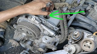 1GF 6 CYLINDER ENGINE TIMING BELT INSTALL AND TIMING MARK [upl. by Analihp]