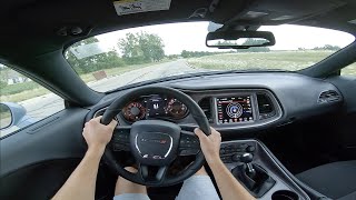 2022 Dodge Challenger RT Black Top Manual  POV Walkaround and Test Drive [upl. by Attenyw]