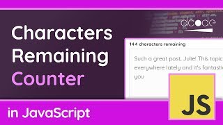 Creating a Characters Remaining Counter for Text Areas  JavaScript Tutorial [upl. by Aicatsanna12]