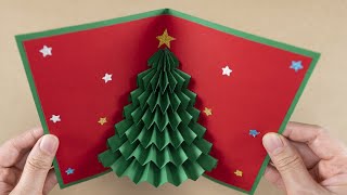 3D Christmas Card  How to make Christmas Card  Christmas Tree Card [upl. by Suhcnip51]