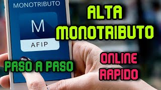 MONOTRIBUTO ALTA PASO A PASO AFIP  ONLINE Y RAPIDO [upl. by Wilow]