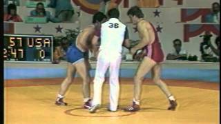 1984 Olympics GrecoRoman Steve Fraser vs Toni Hannula Finland [upl. by Attiuqram]