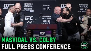 Colby Covington vs Jorge Masvidal Press Conference quotKeep mentioning my kids broquot [upl. by Ivie95]