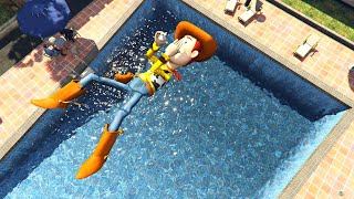 GTA 5 Water Ragdolls WOODY JumpsFails ep19 Euphoria Physics Funny  Moments [upl. by Maleeny]