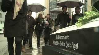 Symbolic funeral for over 200000 European solar jobs [upl. by Gleason]