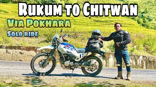 Day 7 Rukumkot to Pokhara to Chitwan  Solo Ride [upl. by Bogoch266]