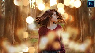 How to Create a Bokeh Light Effect  Photoshop Tutorial [upl. by Harmonie318]