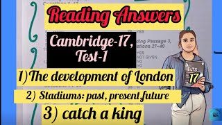 IELTS Exam Reading Answers  The Development of London Cambridge17T1 Stadiums Catch king ielts [upl. by Elahcar]