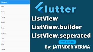 ListView in Flutter  ListView Builder in Flutter  ListView Seperated  Dynamic ListView in Flutter [upl. by Bound]