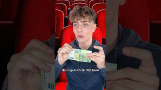 100€ WETTE im KINO…🍿😂 geld freunde lustig humor [upl. by Rafaellle386]