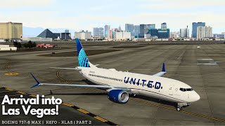 P3Dv54  INCREDIBLE LAS VEGAS arrival with GO AROUND  United 7378 Max  KSFO  KLAS  Part 2 [upl. by Nayt]