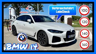 🚘BMW i4 eDrive 40 🪫 Verbrauchsfahrt amp Ladecheck 🤔 wie effizient ist BMWs Elektroflitzer⁉️ [upl. by Delfeena]