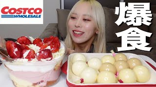 【大食い】コストコのケーキとプリンを独り占め爆食しちゃう！【モッパン】 [upl. by Blinni]