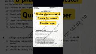 Physical pharmaceutics 3rd semester  Physical Pharmaceutics 1st  3rd semester  bpharma shorts [upl. by Lavelle]