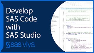 Develop Code with SAS Studio  SAS Viya Quick Start Tutorial [upl. by Rehptsirhc]