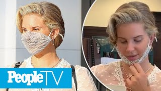 Lana Del Rey Receives Backlash For Wearing A Mesh Face Mask During Book Signing Event  PeopleTV [upl. by Anig]