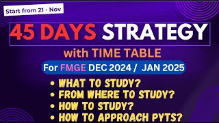 Pass FMGE Exam in 45 Days Time Table amp Strategy fmge fmge2024 mciexam education fmgemciexam [upl. by Dace]