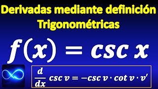 30 Demostración de Derivada de función trigonométrica cosecante [upl. by Loretta]