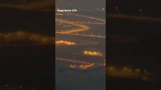 Qatar Airways Landing at Doha Airport A View of the Luminous Gas Fields [upl. by Kerby]