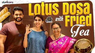 Lotus Dosa With Fried Tea ☕ Keerthi Jai Dhanush  Strikers [upl. by Atilam]