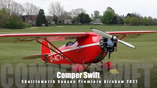 Comper Swift  Shuttleworth Season Premiere Airshow 2021 [upl. by Acinomahs]