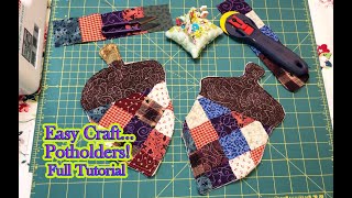 🍁 Easy Potholders  Beginner Sewing 🍁 Full Instructions🍁 [upl. by Allicsirp]