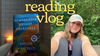 Remarkably Bright Creatures Reading Vlog ⎸ gardening puppy sitting playing out in the sun [upl. by Cornell]