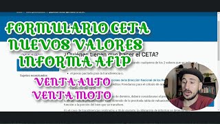 Formulario CETA  Venta de AUTO o MOTO  Cuando tengo que hacerlo Nuevos Valores informa AFIP [upl. by Candi]