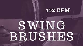 Jazz Drum Brushes Play Along  Medium Swing  152 BPM [upl. by Aicilra]